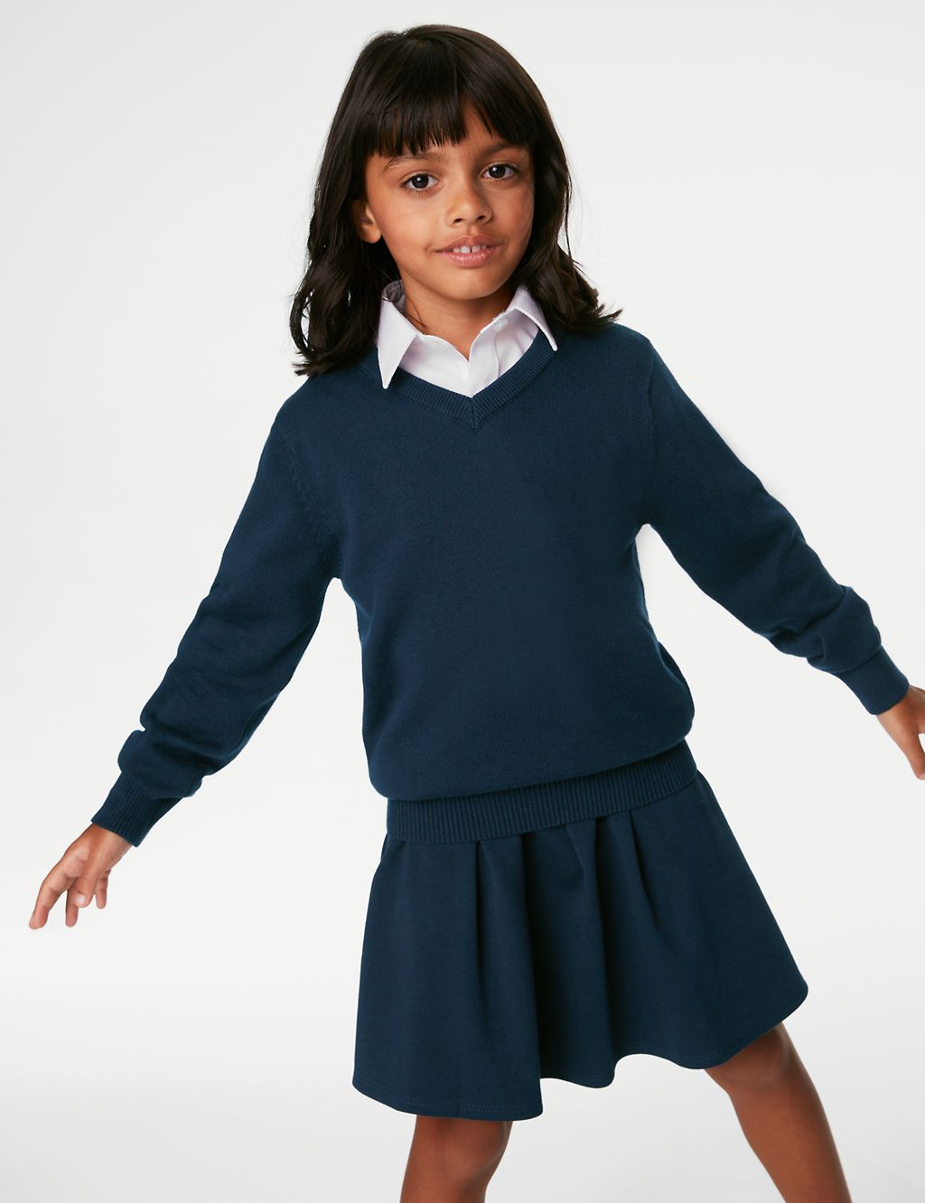 2pk Unisex Slim Fit Cotton School Jumpers (3-18 Yrs) 4 of 5