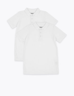 2pk Unisex Slim Fit School Polo Shirts Image 2 of 6