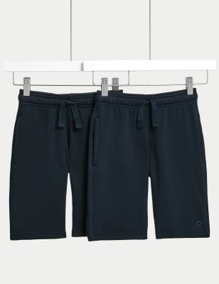 2pk Unisex Sport School Shorts (2-16 Yrs) Image 2 of 5