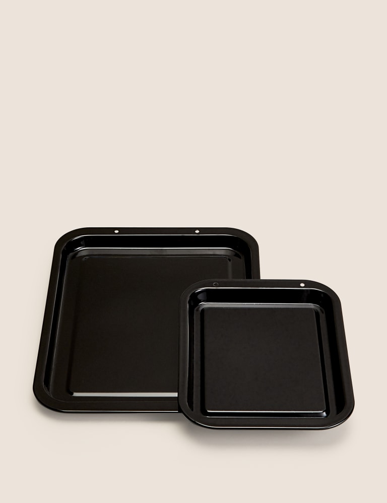 2pk Vitreous Enamel Oven Trays M&S Collection M&S