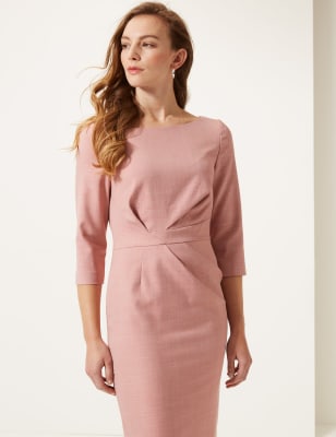 PETITE 3/4 Sleeve Tailored Dress, M&S Collection