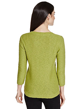 3/4 Sleeve Cable Knit Jumper Image 2 of 3