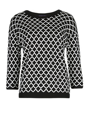 3/4 Sleeve Checked Jumper Image 2 of 4