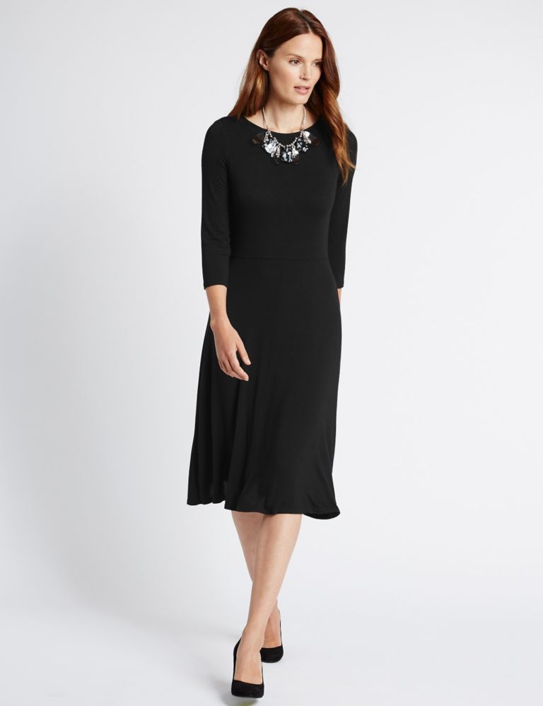 3/4 Sleeve Fit & Flare Dress 1 of 4