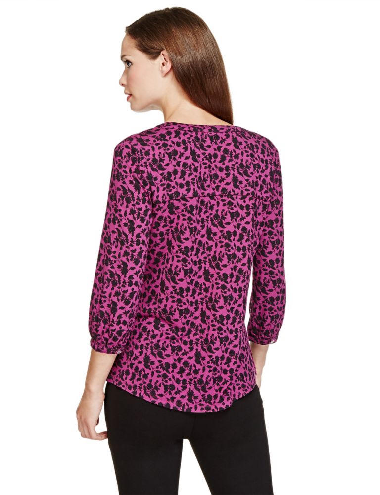 3/4 Sleeve Floral Blouse 4 of 4