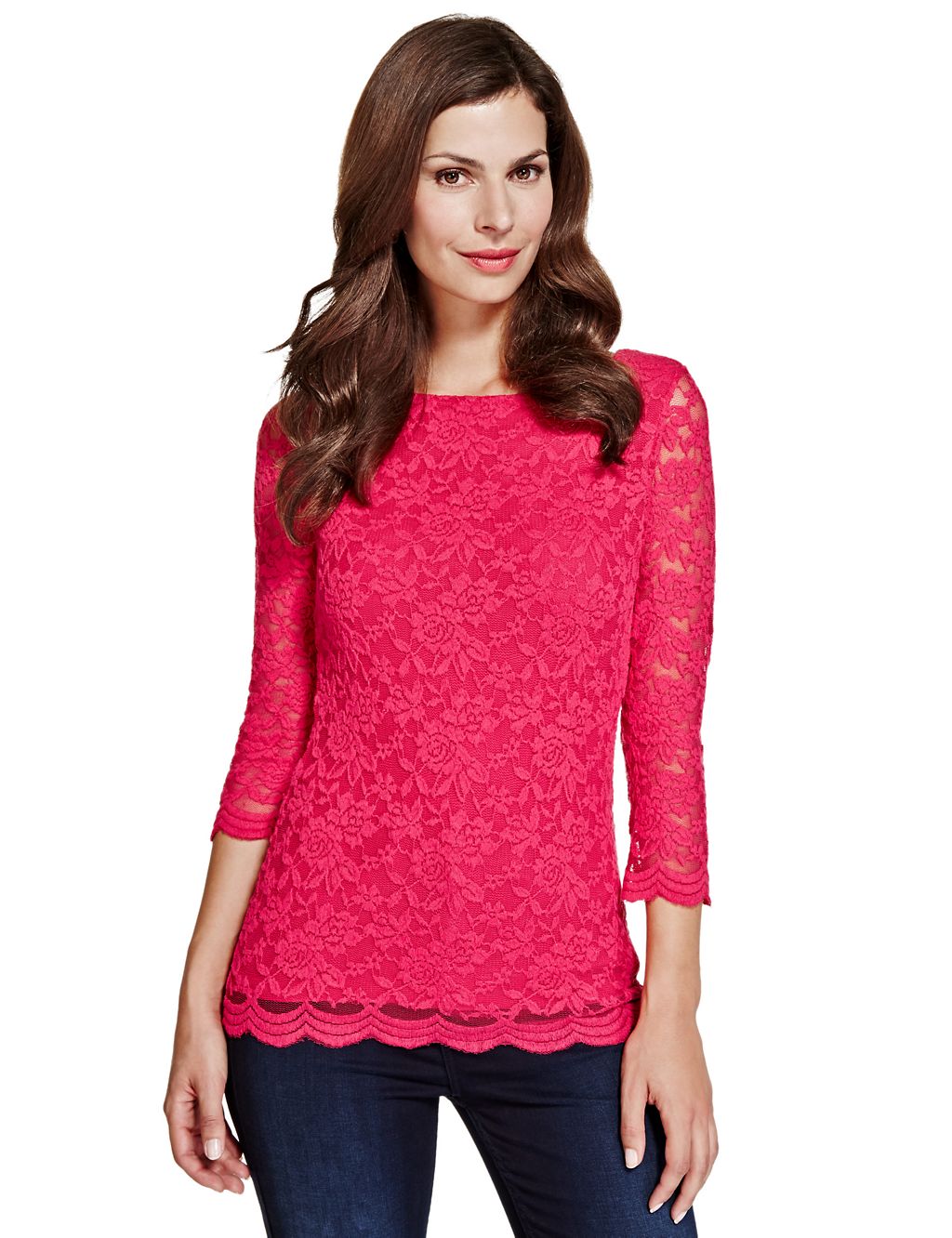 3/4 Sleeve Floral Lace Top 2 of 4
