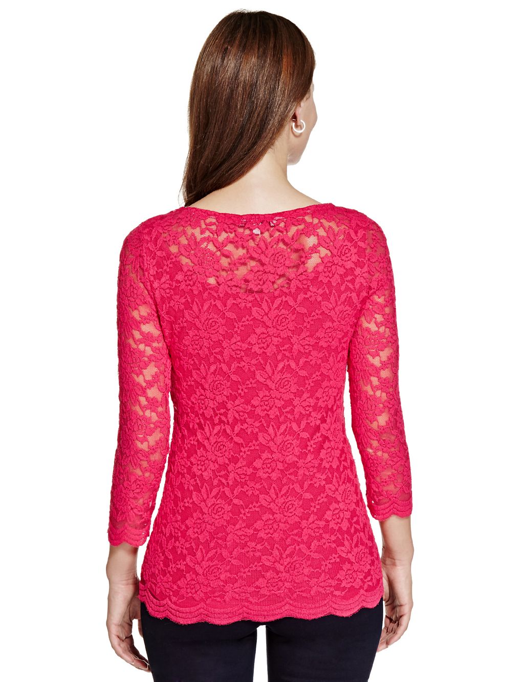3/4 Sleeve Floral Lace Top 4 of 4
