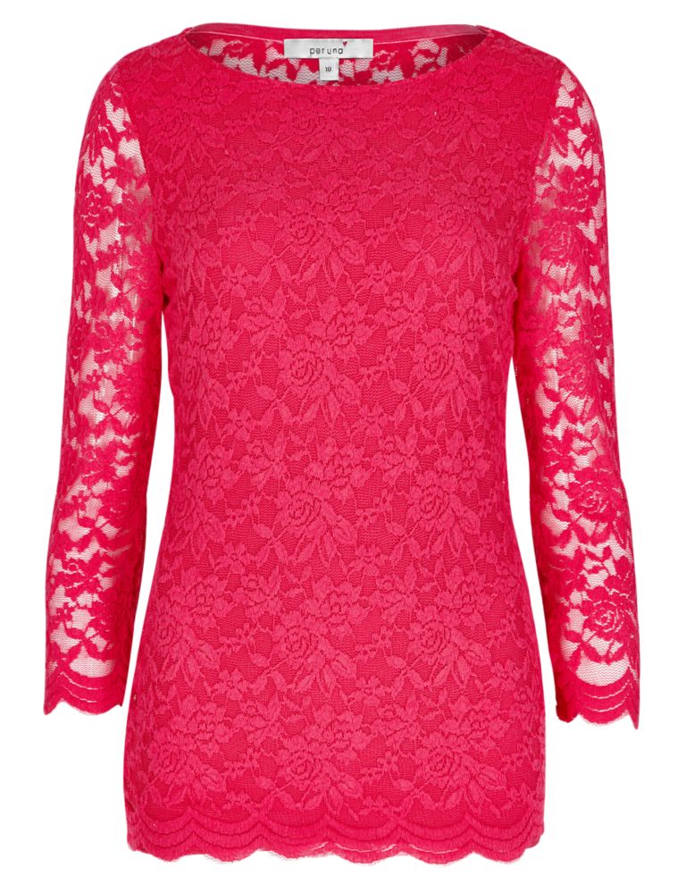 3/4 Sleeve Floral Lace Top 3 of 4
