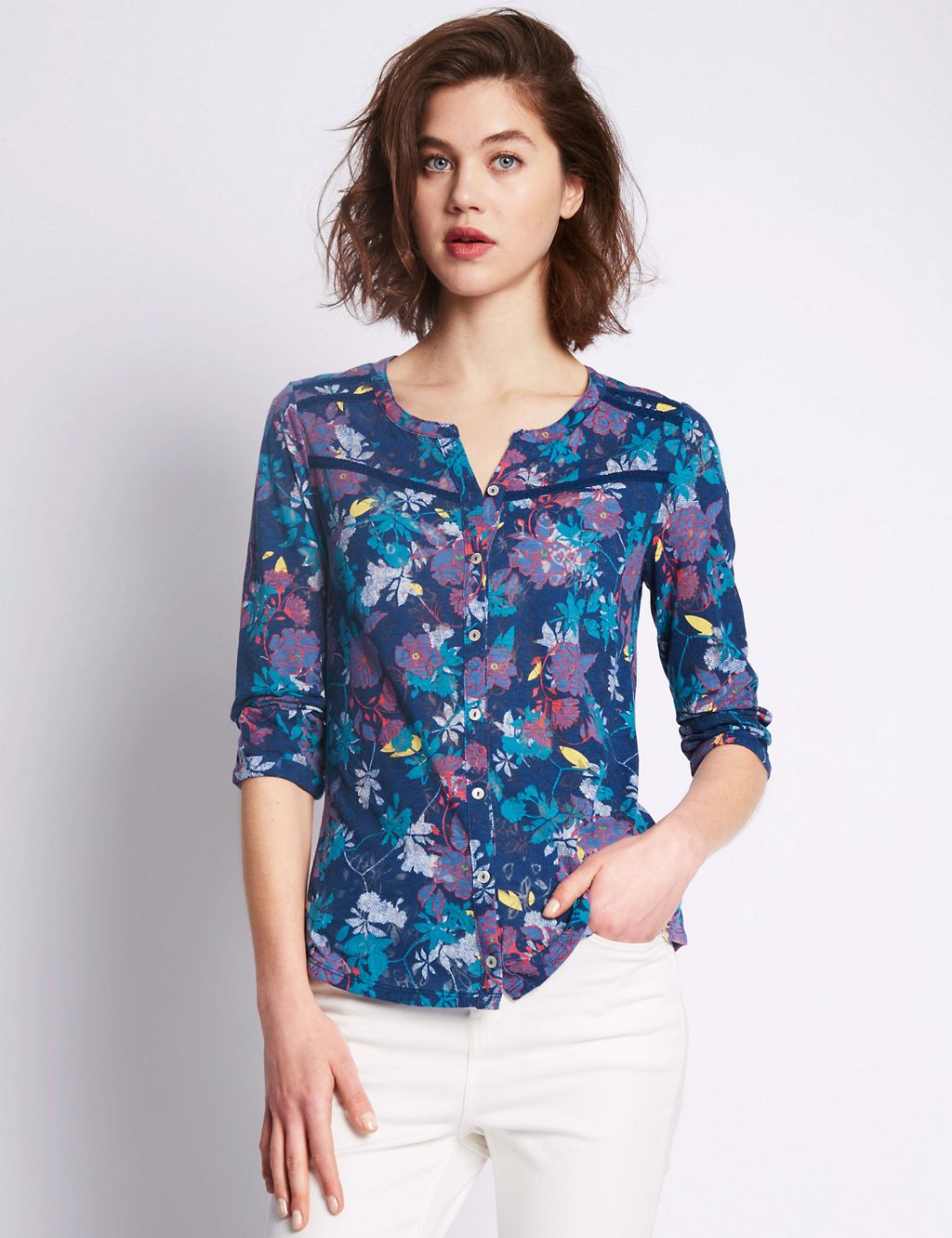 3/4 Sleeve Floral Shirt 3 of 3