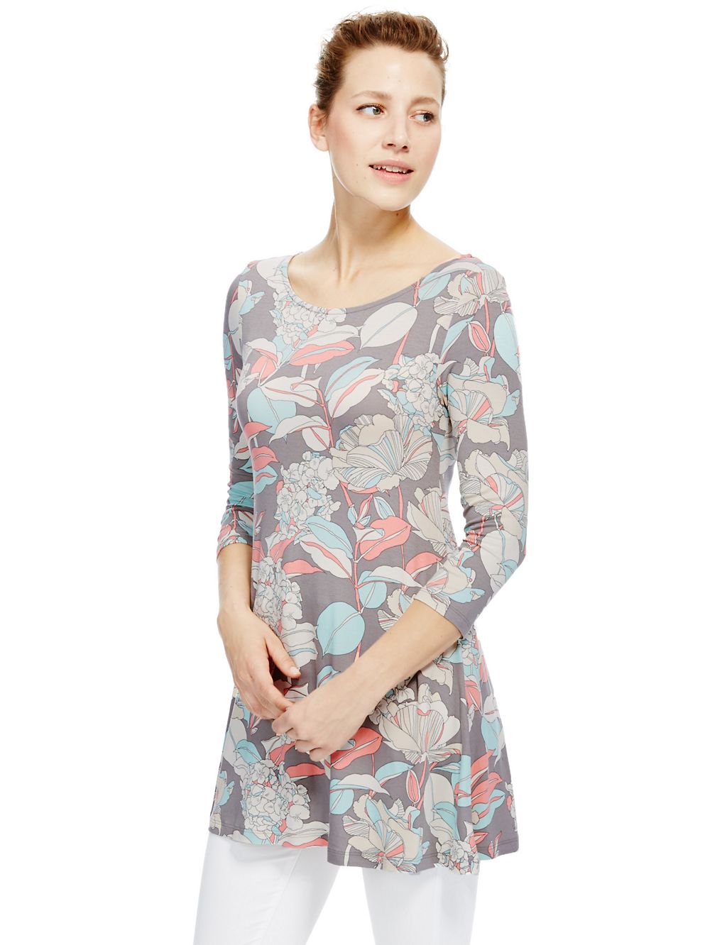 3/4 Sleeve Floral Tunic 2 of 4