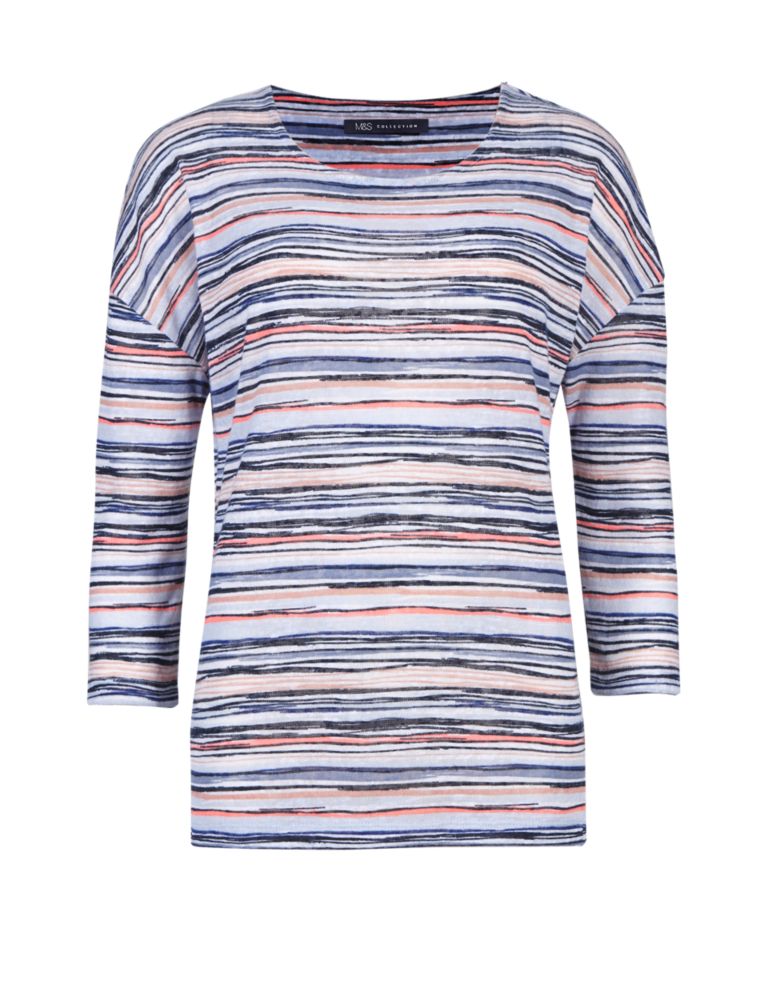 3/4 Sleeve Multi-Striped T-Shirt 3 of 4
