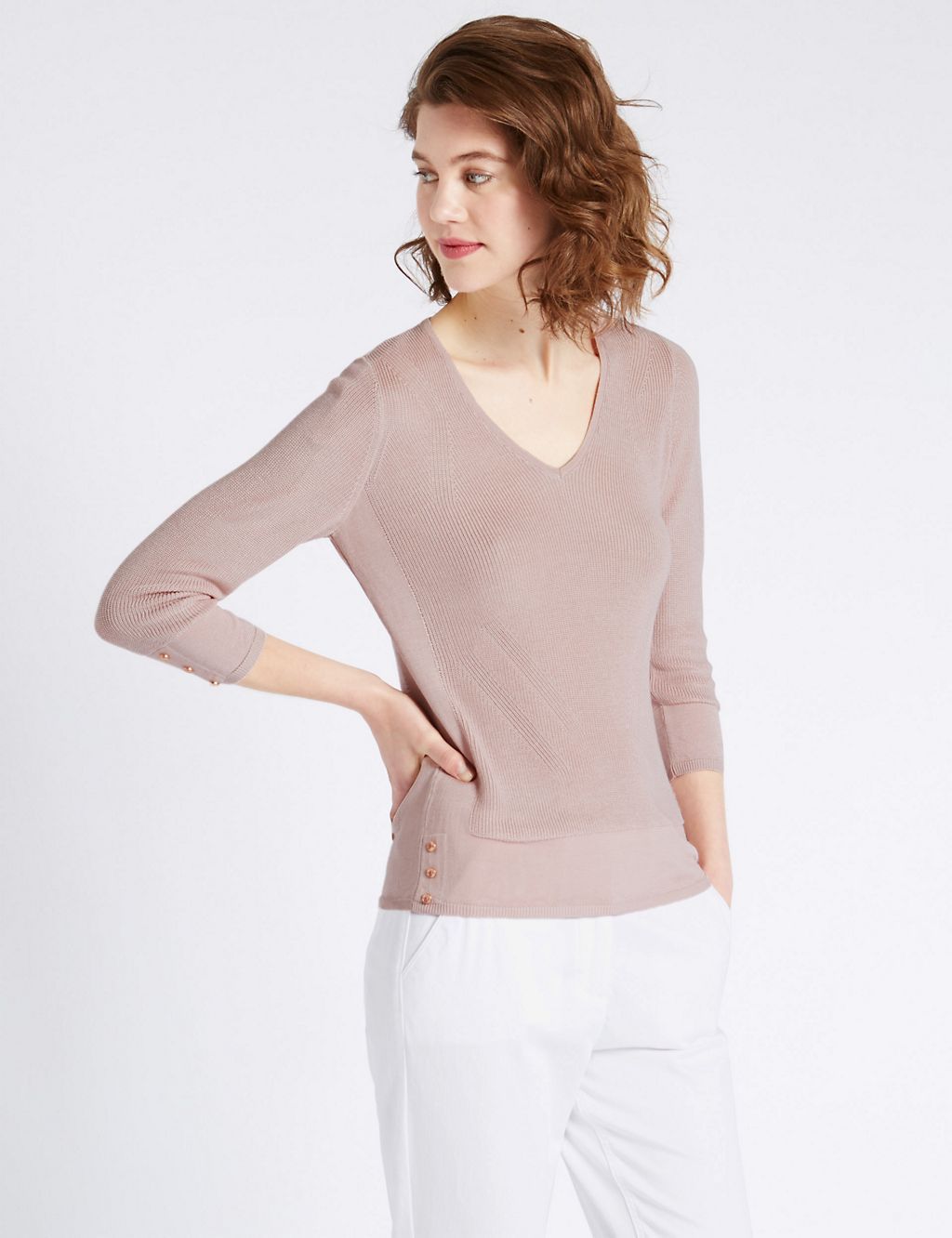 3/4 Sleeve Ribbed Jumper 3 of 4