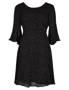 3/4 Sleeve Spotted  Dress Image 2 of 3