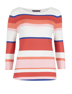 3/4 Sleeve Striped T-Shirt Image 2 of 4