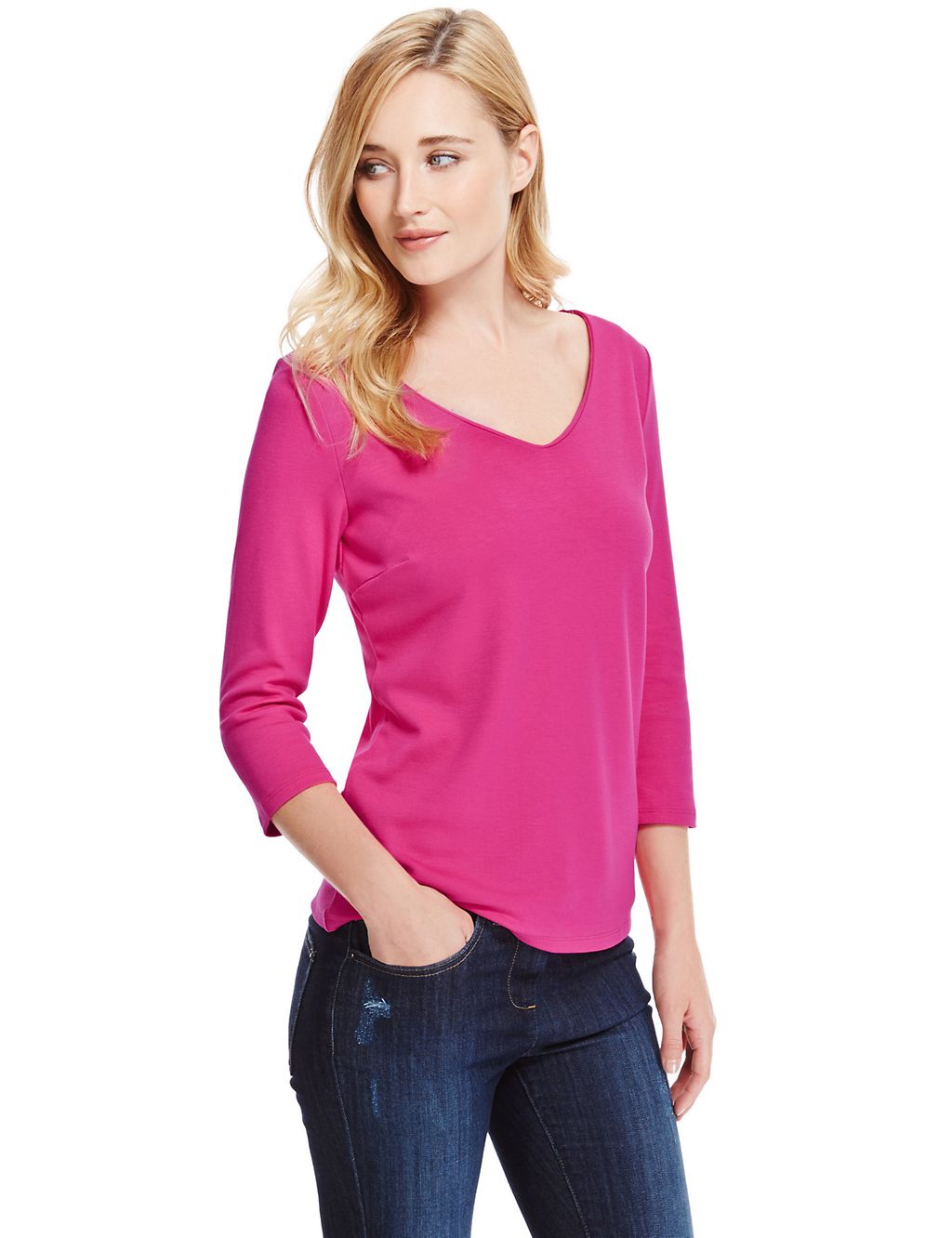 3/4 Sleeve V-Neck Top 2 of 4