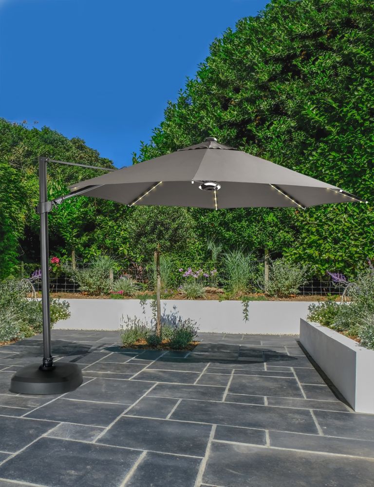 3.5m Free Arm Parasol with LED Lighting 1 of 2