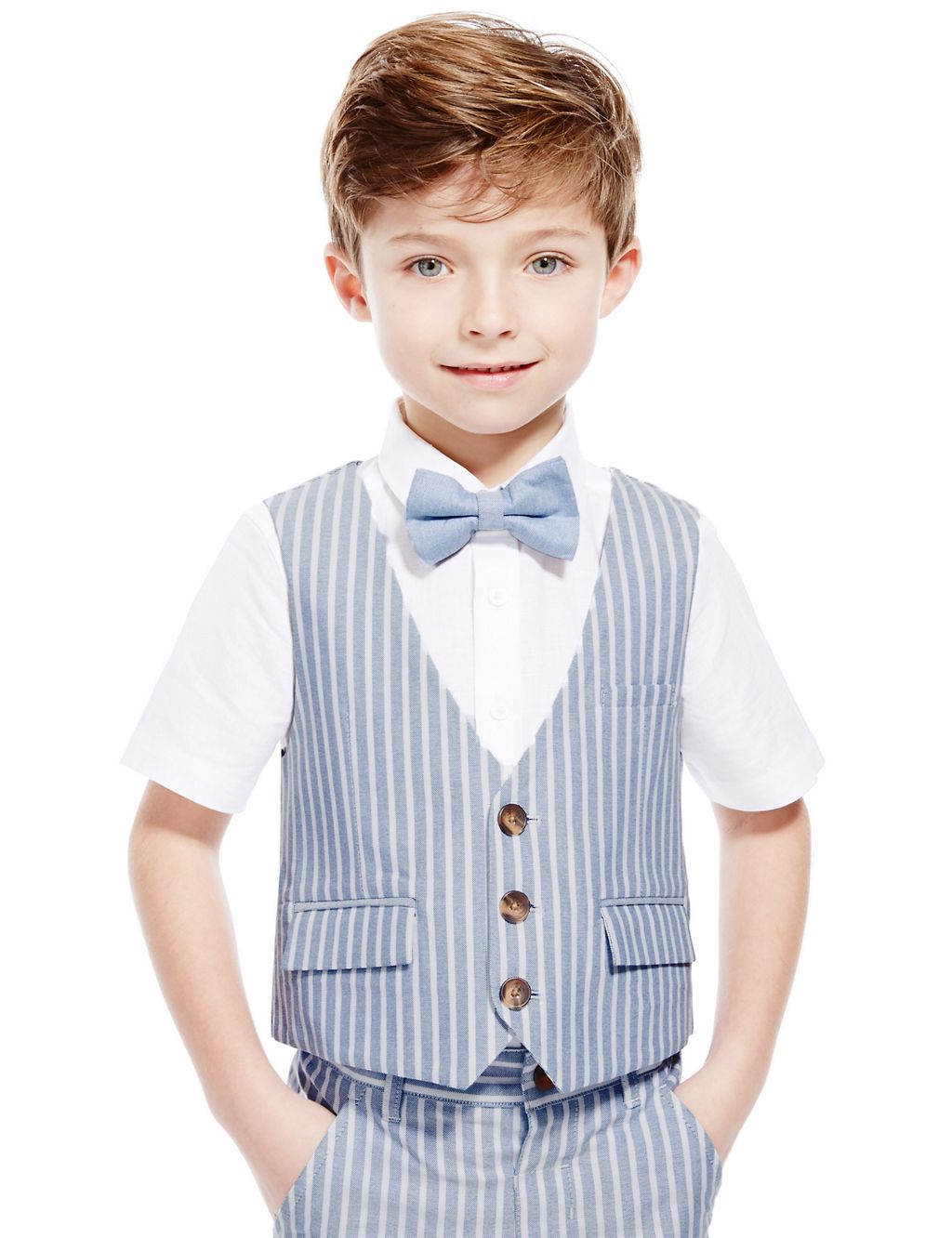 3 Button Striped Waistcoat (1-7 Years) 3 of 3