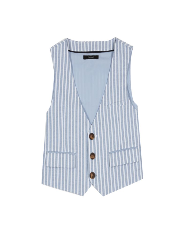 3 Button Striped Waistcoat (1-7 Years) 2 of 3