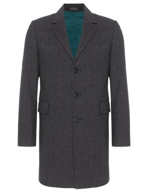 3 Button Textured Coat Image 2 of 6