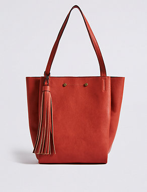 3 Compartment Tassel Tote Bag Image 2 of 5