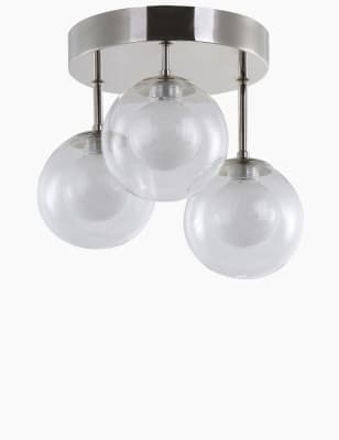 3 Dual Glass Orbs Flush Light M S