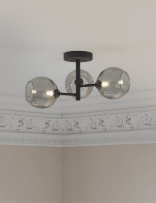 3 Light Globe Flush Ceiling Light Image 2 of 7