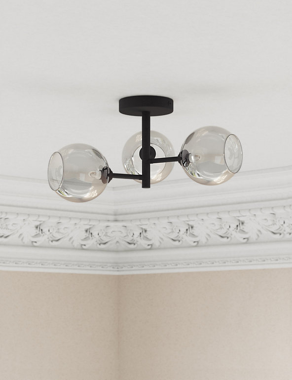 3 Light Globe Flush Ceiling M S, How Do You Measure A Globe Light Fixture