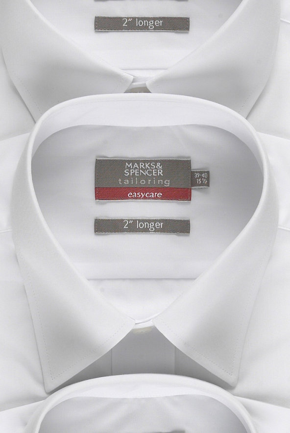 3 Pack 2in Longer Easy Care Classic Collar Shirts Image 1 of 1