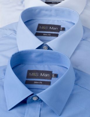 3 Pack 2in Longer Slim Fit Easy Care Shirts Image 1 of 1