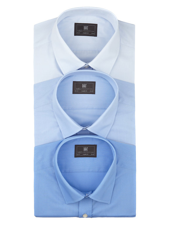 3 Pack 2in Shorter Easy to Iron Long Sleeve Shirts Image 1 of 1