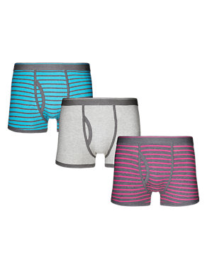 3 Pack 4-Way Stretch Cotton Cool & Fresh™ Assorted Trunks with StayNEW™ Image 2 of 3
