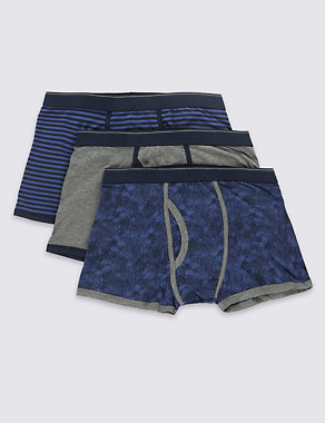 3 Pack 4-Way Stretch Cotton Cool & Fresh™ Assorted Trunks with StayNEW™ Image 2 of 3