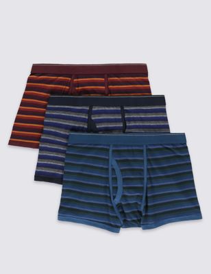 3 Pack 4-Way Stretch Cotton Cool & Fresh™ Orange Ombre Trunks  with StayNEW™ Image 2 of 3