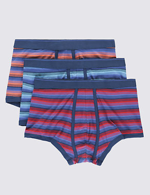 3 Pack 4-Way Stretch Cotton Cool & Fresh™ Striped Hipsters with StayNEW™ Image 2 of 3