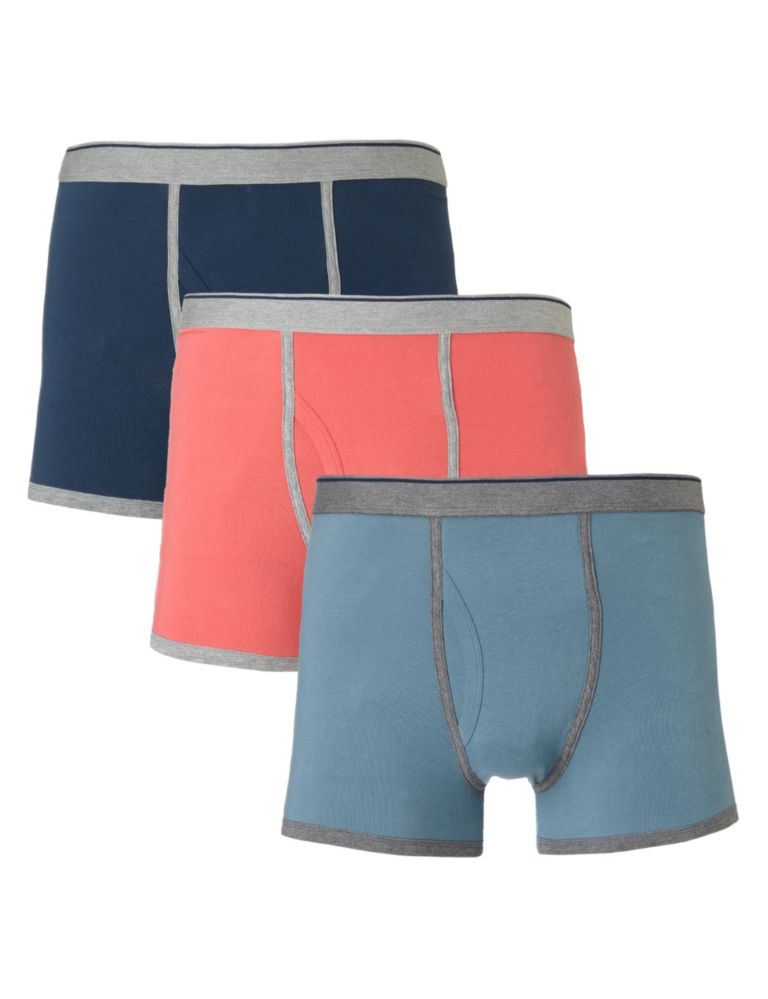 3 Pack Authentic Stretch Cotton Assorted Trunks with Stay New ™ 2 of 2