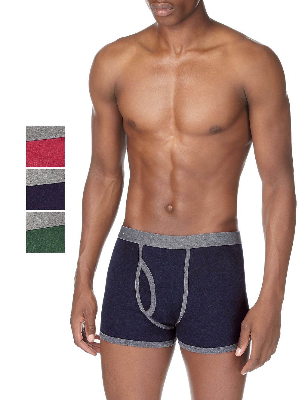 3 Pack Cool & Fresh™ 4-Way Stretch Cotton Assorted Trunks with StayNEW™ 3 of 3