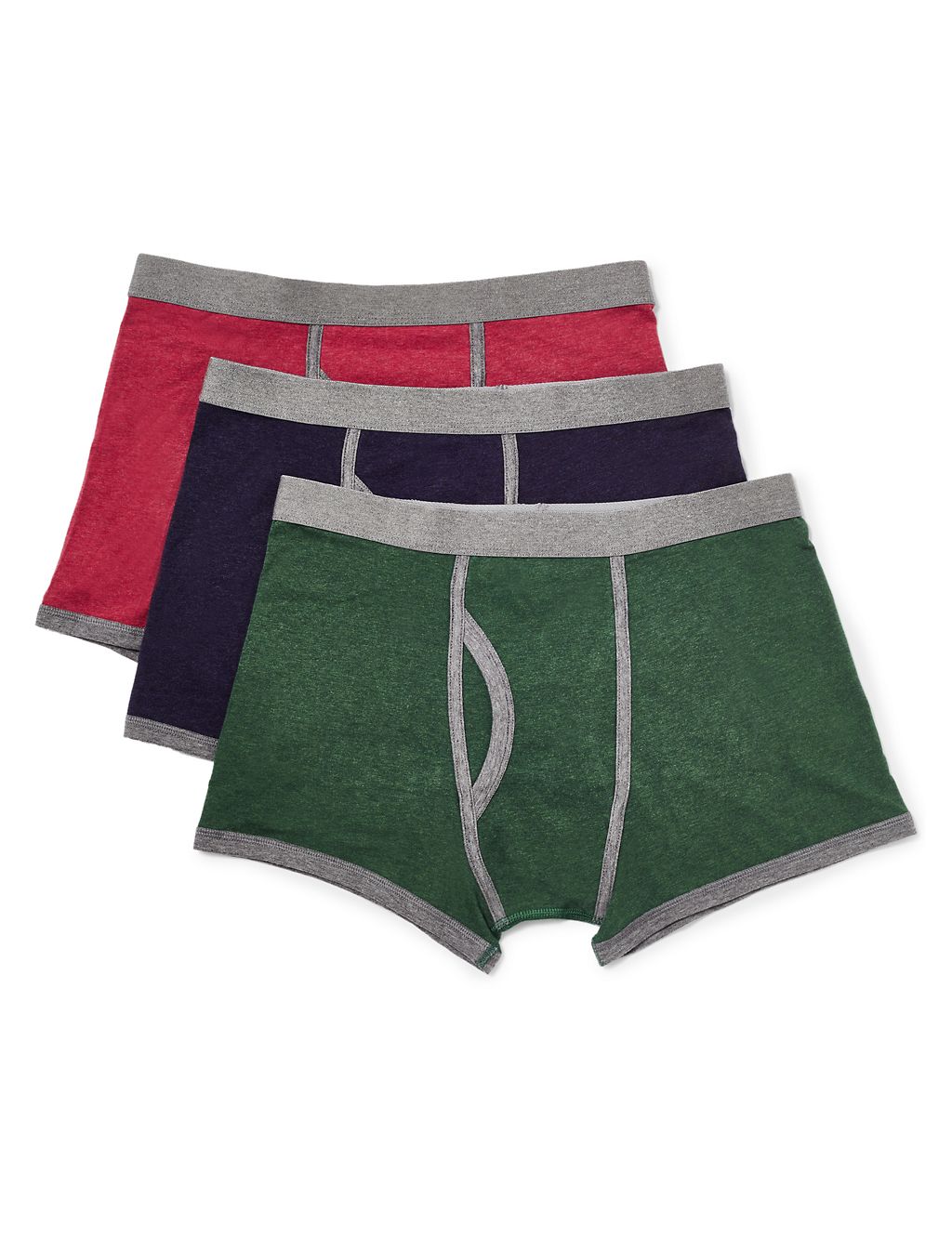 3 Pack Cool & Fresh™ 4-Way Stretch Cotton Assorted Trunks with StayNEW™ 1 of 3