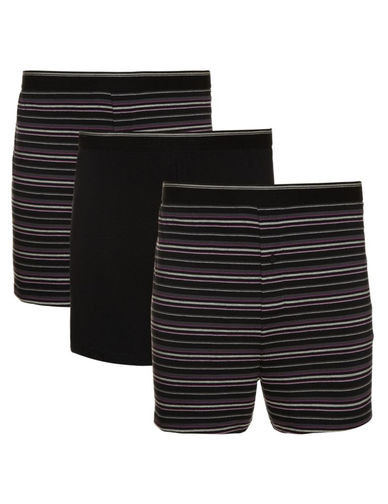 3 Pack Cool & Fresh™ Authentic Pure Cotton Assorted Boxers with Stay New™ 3 of 3
