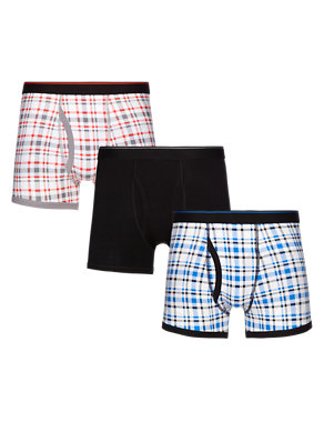 3 Pack Cool & Fresh™ Stretch Cotton Assorted Trunks with StayNEW™ Image 2 of 4