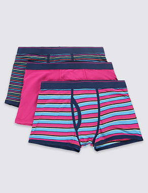 3 Pack Cool & Fresh™ Stretch Cotton Assorted Trunks with StayNEW™ Image 2 of 3