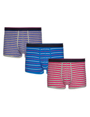 3 Pack Cool & Fresh™ Stretch Cotton Multi-Striped Hipsters Image 2 of 4