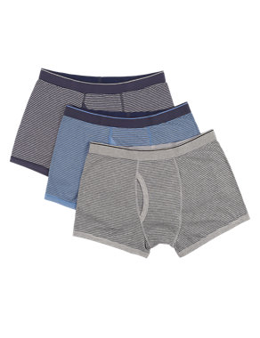 3 Pack Cool & Fresh™ Stretch Cotton Trunks Image 2 of 4
