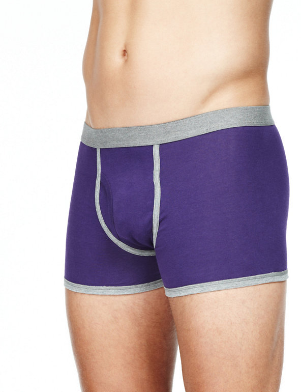 3 Pack Cool & Fresh™ Stretch Cotton Trunks with StayNEW™ Image 1 of 2