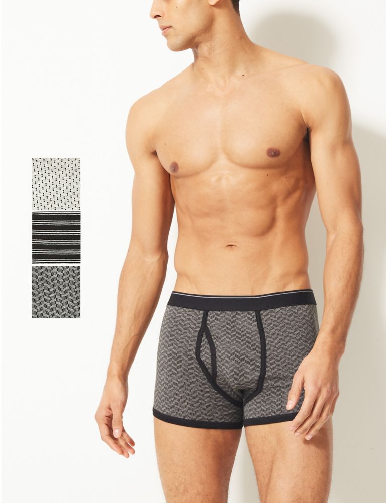 3 Pack Cool & Fresh™ Stretch Cotton Trunks 1 of 3