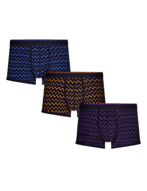 3 Pack Cool & Fresh™ Stretch Cotton Zig Zag Hipsters with StayNEW™ Image 2 of 3