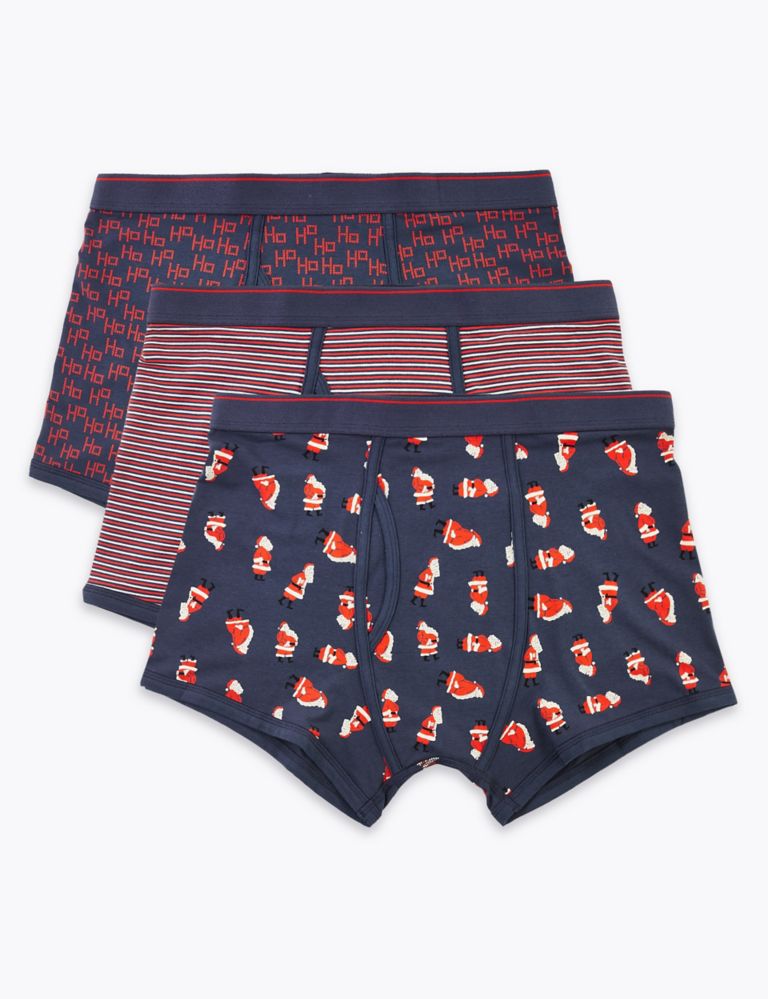 3 Pack Cotton Blend Christmas Trunks 2 of 3