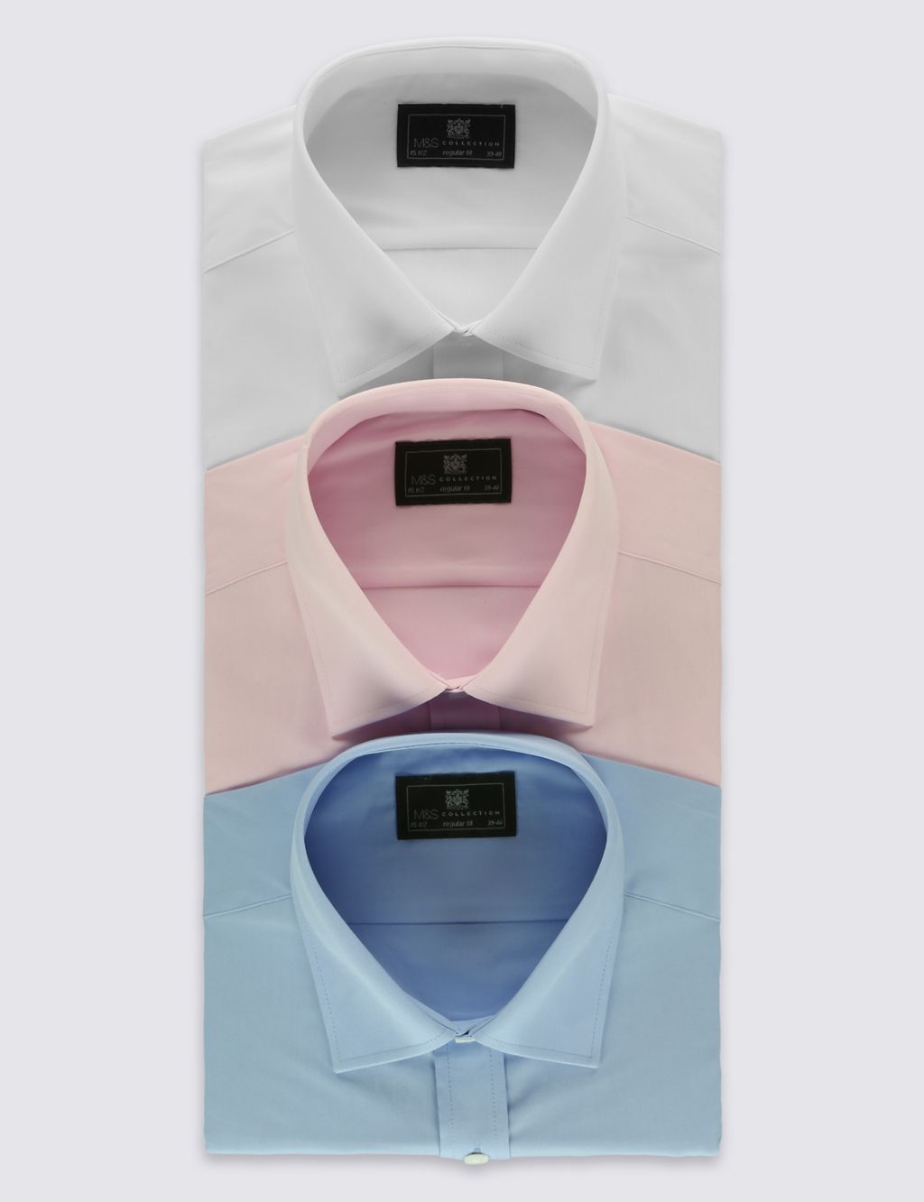 3 Pack Cotton Blend Regular Fit Shirts 1 of 6