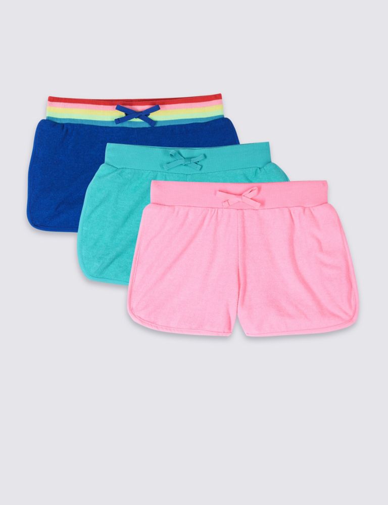 3 Pack Cotton Blend Shorts (3-16 Years) 1 of 7