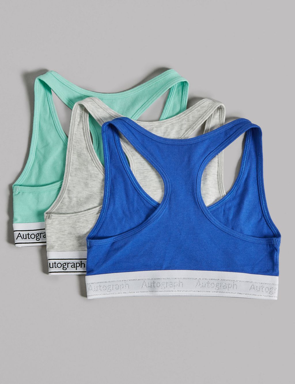 3 Pack Cotton Crop Tops with Stretch (6-16 Years) 2 of 2
