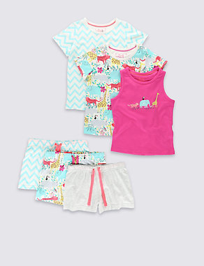 3 Pack Cotton Rich Assorted Short Pyjamas (1-8 Years) Image 2 of 9